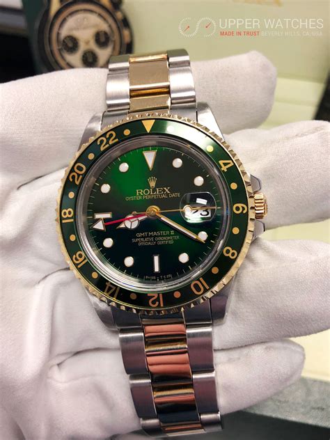 rolex gmt master ii two tone green|Rolex GMT Master 2 pepsi.